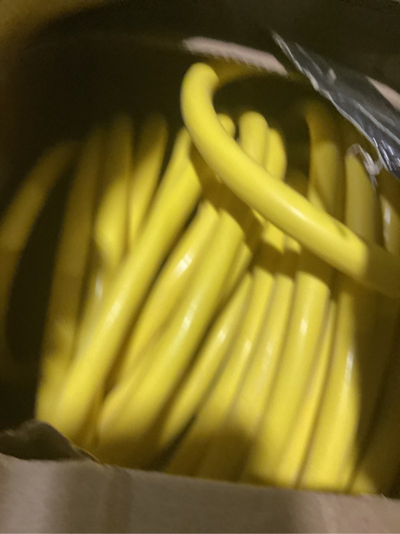 Condition photo showing As Is for 100FT 30 Amp Generator Extension Cord 4 Prong, NEMA L14-30P/L14-30R 10 Gauge STW 125/250V Twist Lock Generator Cord Heavy Duty, Yellow ETL Listed PlugSaf
