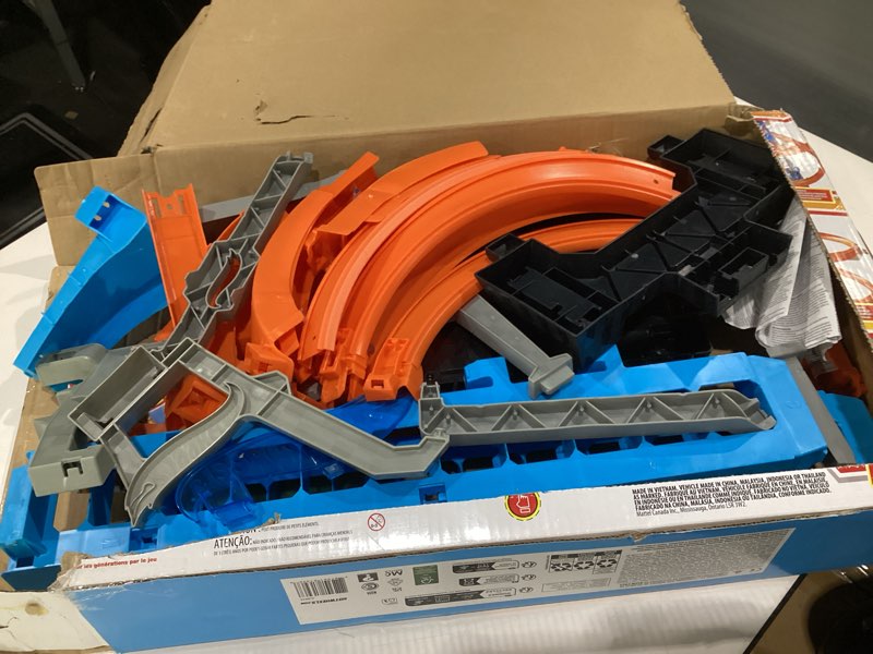 Condition photo showing Good Condition for Hot Wheels Sky Crash Tower Motorized Track Set with Car  Stores 20+ 1:64 Scale Cars