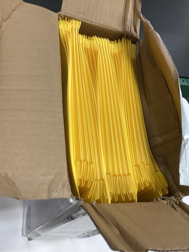 Condition photo showing Good Condition for plastic 2 pocket folders with prongs, 30 pack, heavyweight, letter size poly folders with 3 metal prongs fastener clips (yellow)