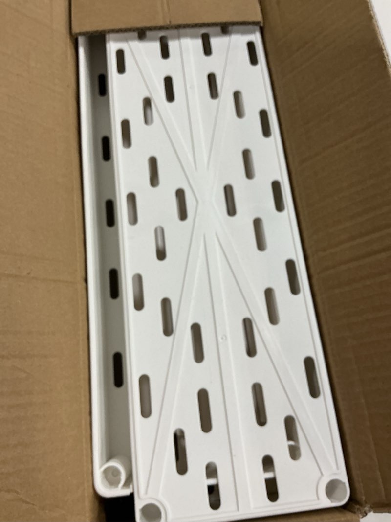 Condition photo showing As Is for SPACEKEEPER Slim Rolling Storage Cart 4 Tier Bathroom Organizer Mobile Shelving Unit Utility Cart Tower Rack for Kitchen Laundry Narrow Places, White