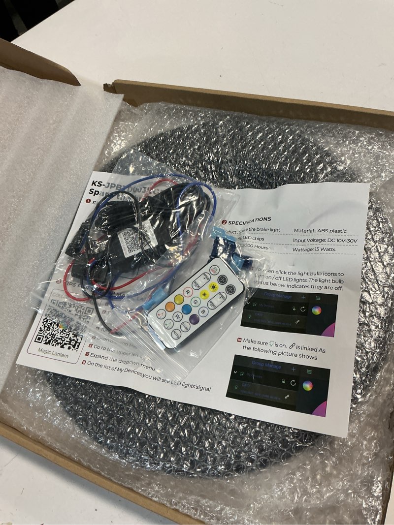 Condition photo showing New/Like New for Spare Tire Brake Light for 2007-2018 Jeep Wrangler JK JKU YJ TJ, 6 Ring 405PCS LED Wheel Lights, Plug-N-Play 3rd Third Brake Light,Red Rear Tail Brake Light for Jeep Wrangler JK JKU Accessories Red-for 2007-2018 Jeep JK/JKU (Plug-N-Play)