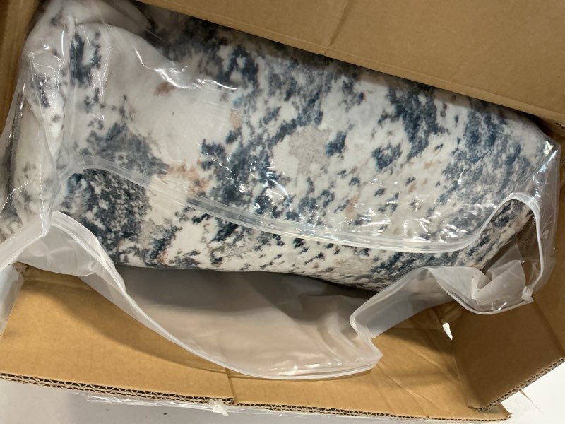 Condition photo showing Good Condition for Art&Tuft Washable Rug, Anti-Slip Backing Abstract 8x10 Area Rugs, Stain Resistant Rugs for Living Room, Foldable Machine Washable Area Rug (8'x10', TPR18-Blue) Tpr18-blue 8' x 10' (Rectangular)