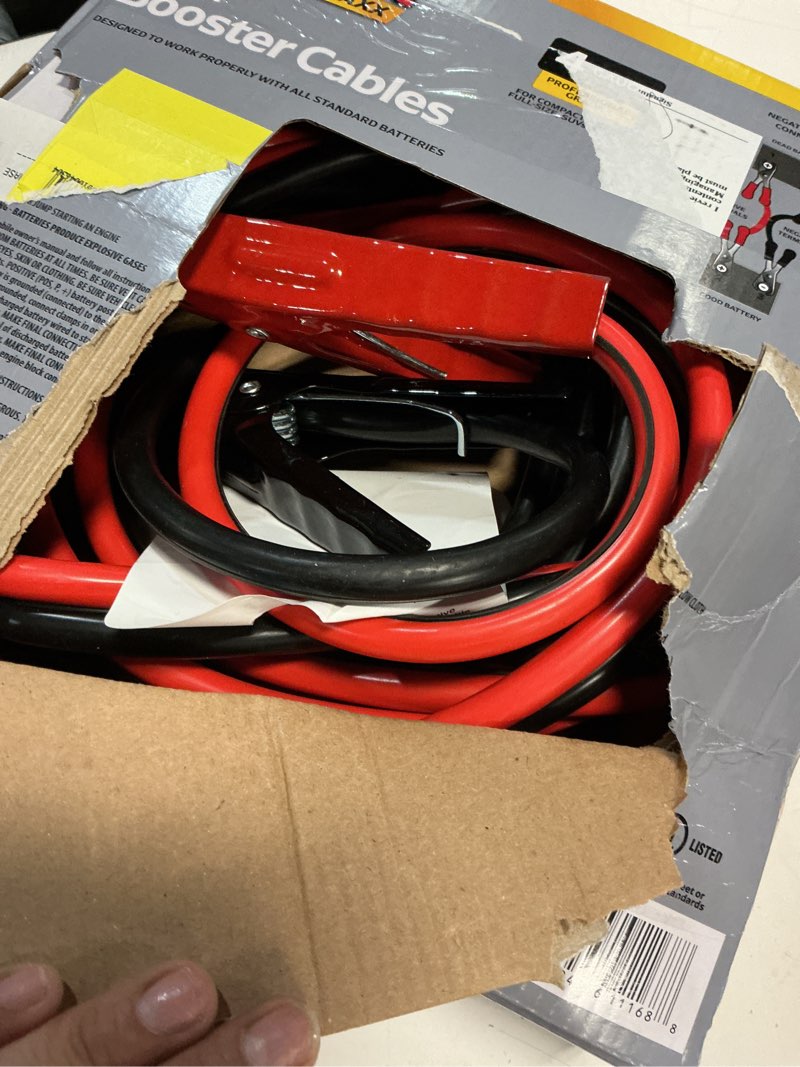 Condition photo showing As Is for everstart maxx 20 ft 4 gauge booster cables – 250 amps