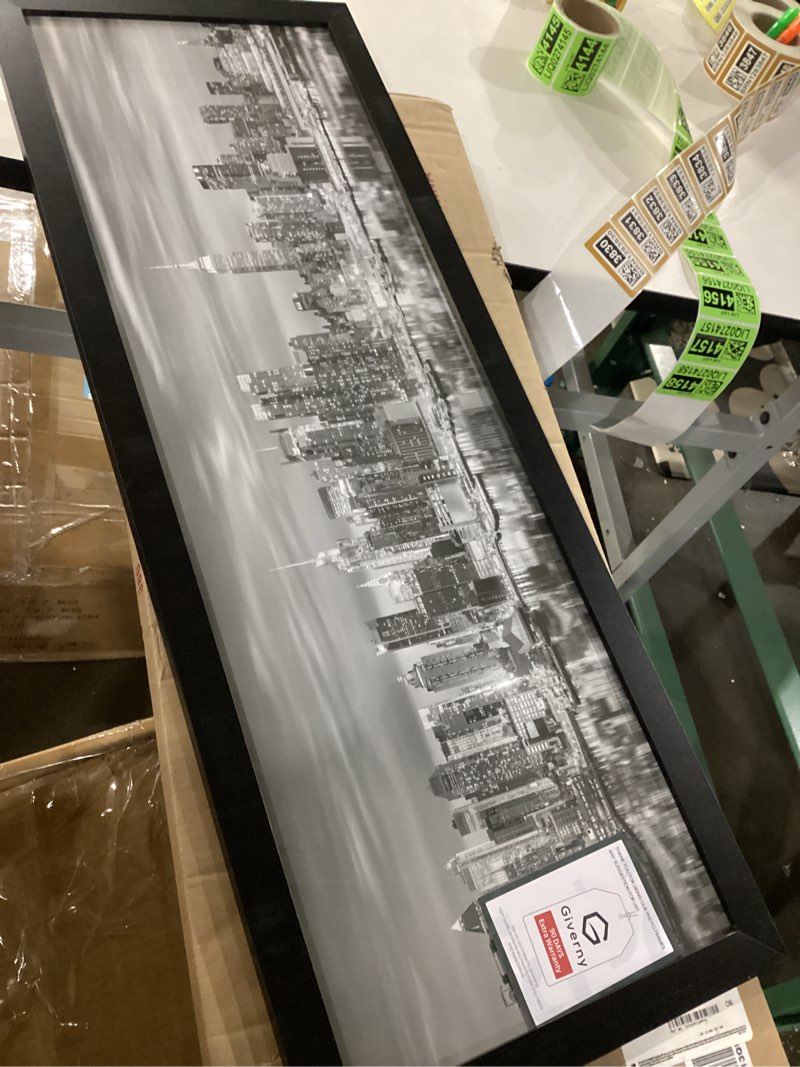 Giverny 12x36 Picture Frames Black 1 Pack, Wood 12x36 Panoramic Picture Frame for Wall Mounting, Sim