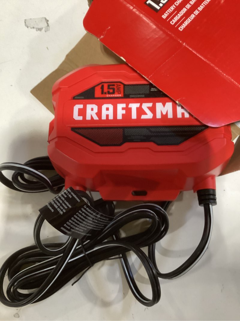 Condition photo showing Good Condition for craftsman 3-in-1 fully automatic automotive battery charger, maintainer, and desulfator, cmxcesm259, 1.5 amps, 6 volt & 12 volt, for power sport, motorcycle, car, and boat batteries