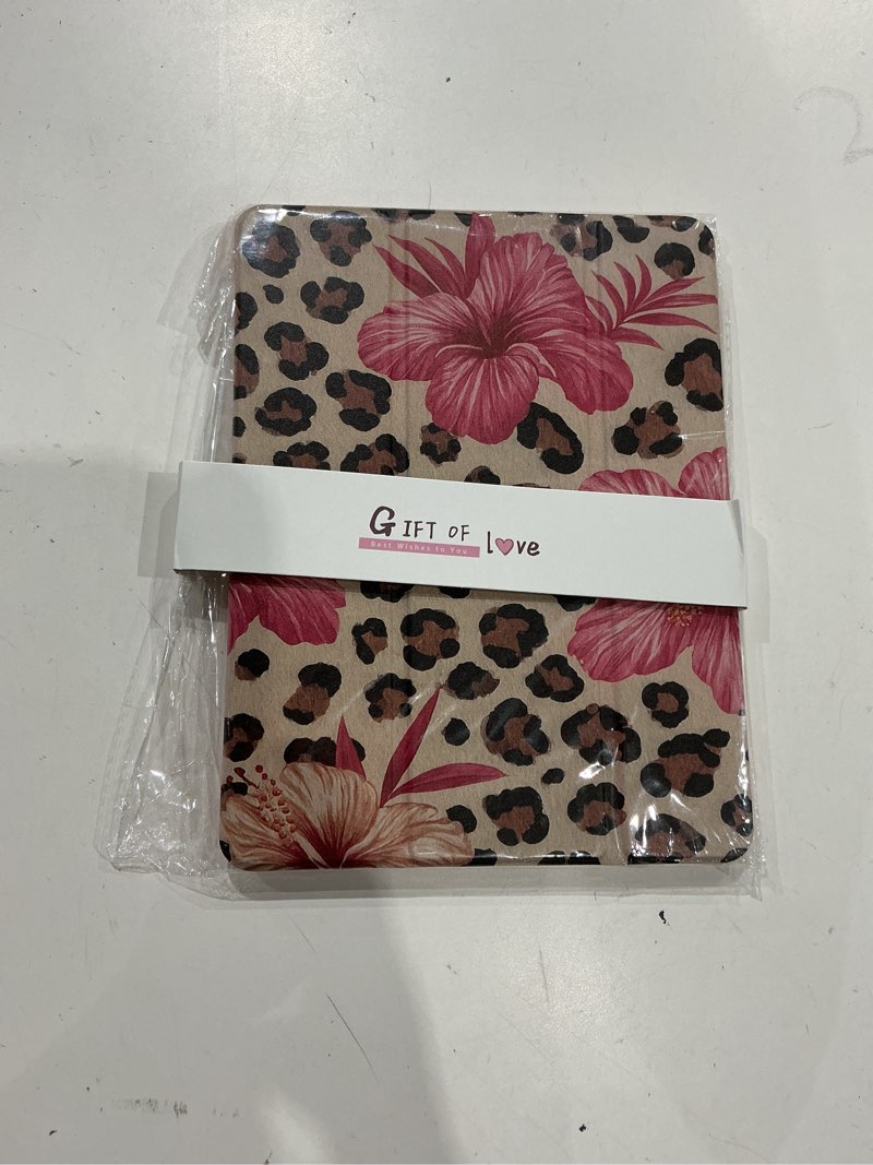 Condition photo showing New/Like New for joyland case for ipad 6th/5th generation 9.7 inch (2018/2017) with pencil holder,leopard print&flower shockproof cover clear transparent back shell auto wake/sleep,pink p4