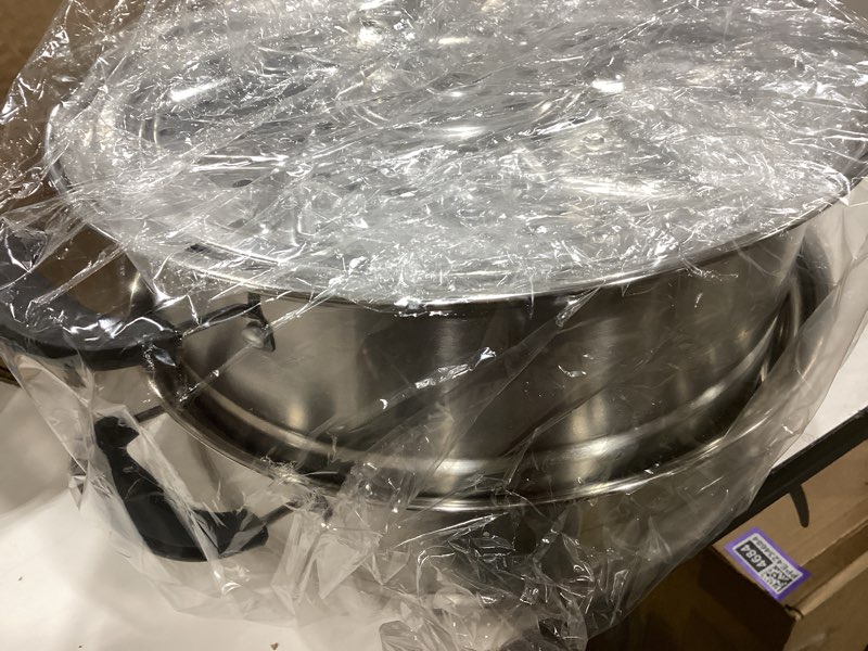 Condition photo showing As Is for MANO Steamer Pot for Cooking 12.6 inch Steam Pots with Lid 2-tier Stainless Steel Steaming Pot Multipurpose Cookware with Handle for Vegetable, Dumpling, Stock, Sauce, Food…