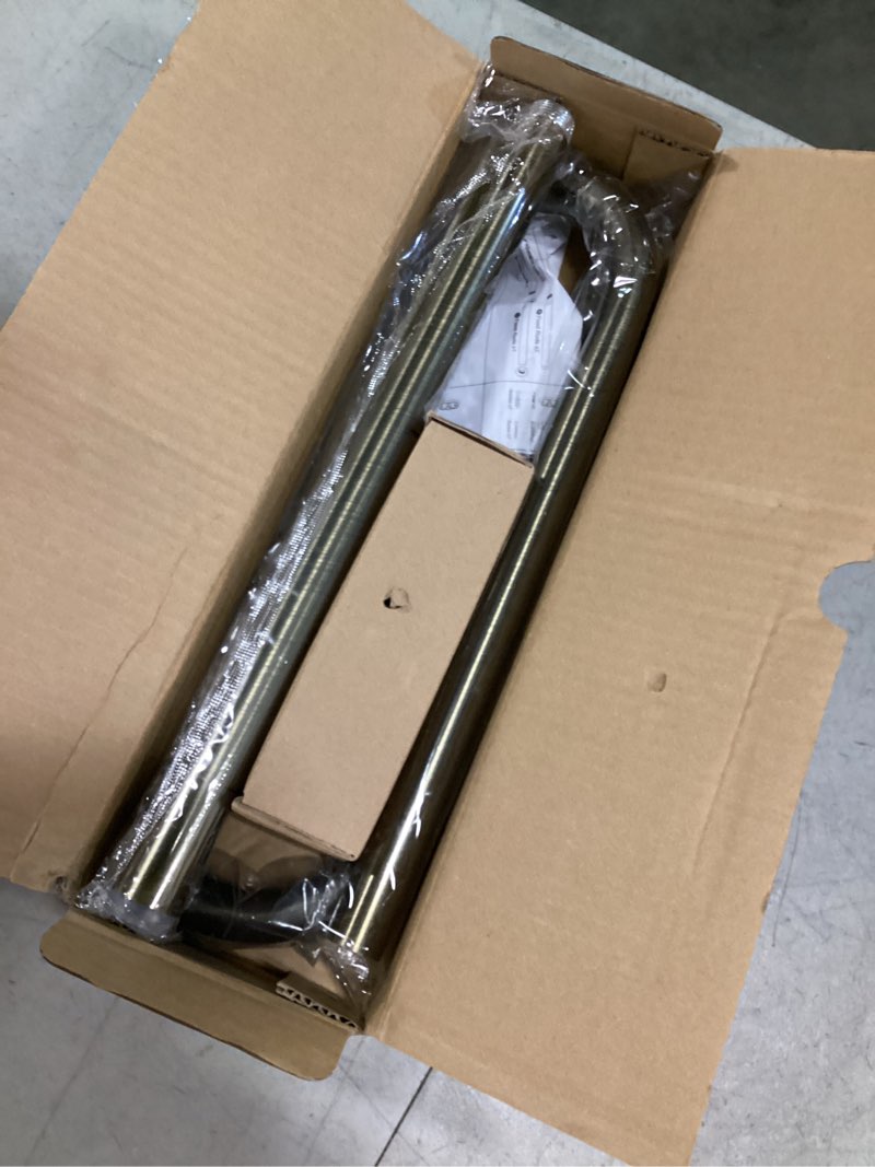 Condition photo showing New/Like New for curtain rods 32-46 inch, antique bronze wrap around blackout curtain rods for windows, 1 inch adjustable heavy duty room darkening window treatment rod for bedroom, living room, sliding door antique bronze 32''-46'' (1 pack)