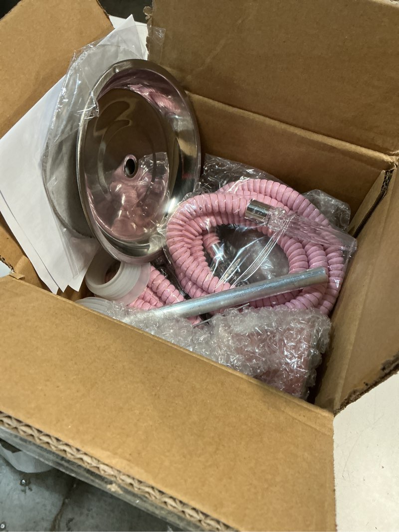 Condition photo showing New/Like New for Hookah Set 4 Hose 21'' Shisha Hookah Set with Everything - Glass Shisha Vase, Disposable Hookah Tips, 50 Hookah Foil (Pink)