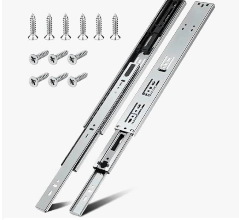 5 Pairs | Soft Close Drawer Slides 24 inch, HBL’ Heavy Duty Cabinet Drawer Slides Replacement - Ball Bearing Full Extension, 200 LB Capacity, Made of Cold-Rolled Steel, Rust-Resistant & Long-Lasting.