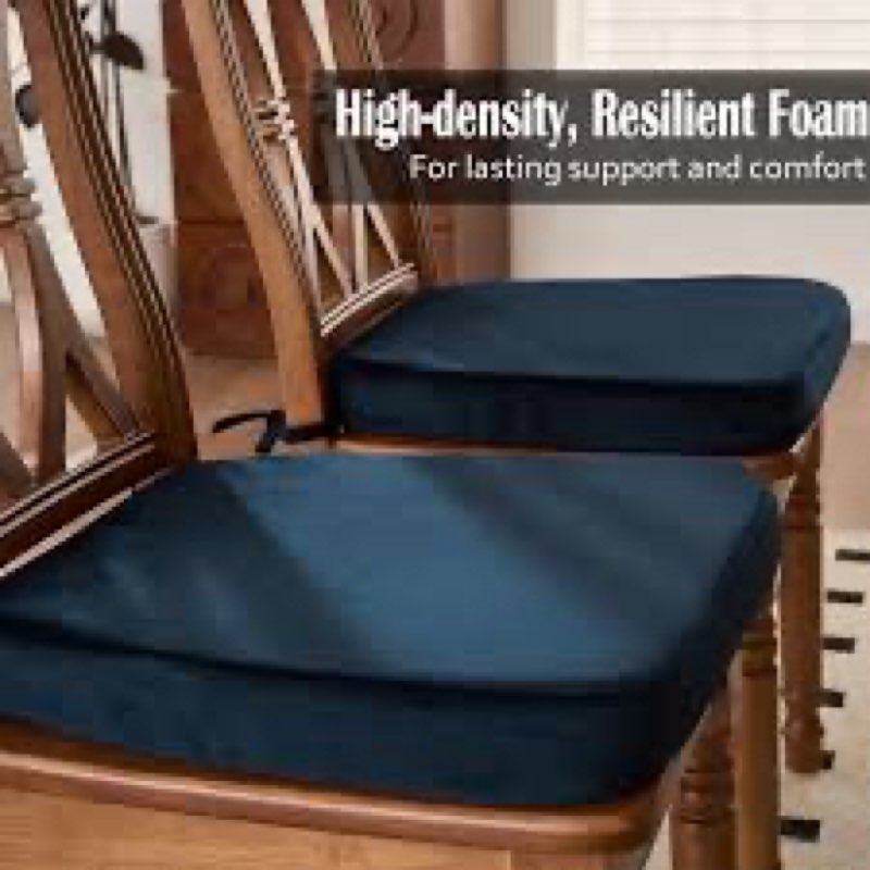 Nobildonna Chair Cushions for Dining,Kitchen,Office, 2'' Thick High-Density Foam Seat Pads with Gel-