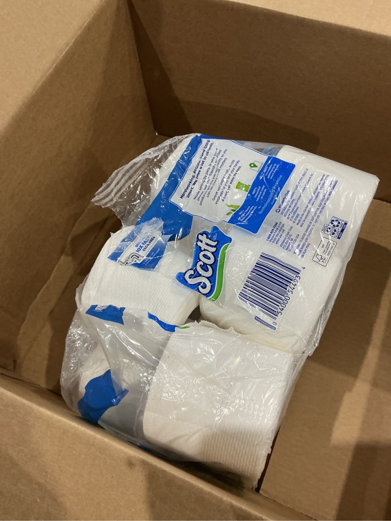 Condition photo showing As Is for scott rapid-dissolving toilet paper, 12 double rolls, septic-safe, toilet paper double 231 sheets (pack of 12)
