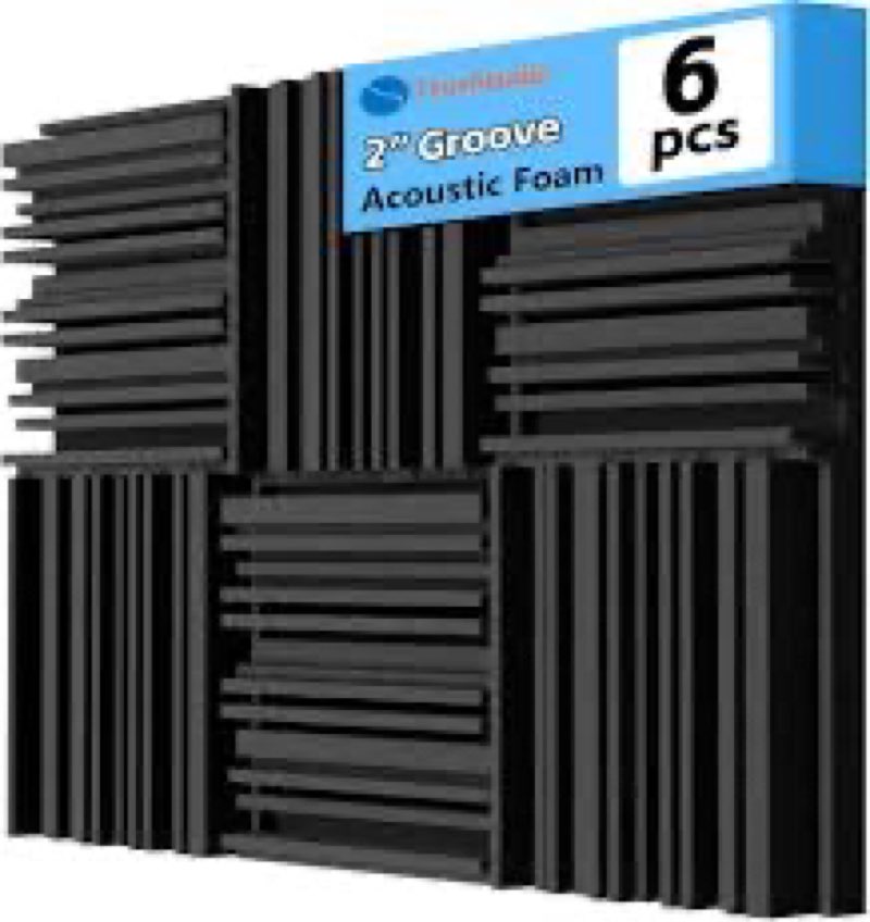 TroyStudio Thick Acoustic Foam Panels, 12 X 12 X 2 Inch 12 Pcs Broadband Sound Absorbing Foam, Dense