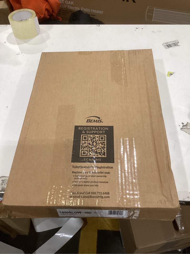 Condition photo showing As Is for Mayfair Caswell Modern Slow Close Toilet Seat, Durable Plastic, Elongated, White Elongated 1 Seat