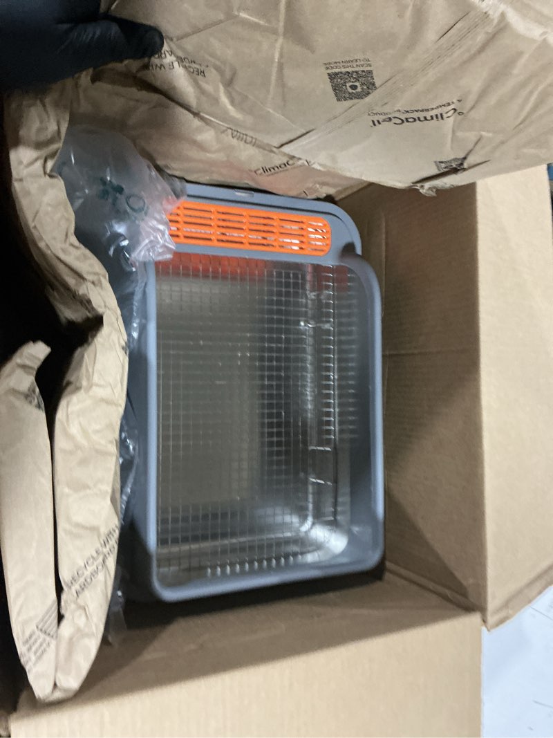 Condition photo showing Good Condition for stainless steel rabbit litter box w hay feeder and litter scoop, 19.7 x 13.8 x 7.9 inch large litterboxes w raised grid, high sided kiter box for bunny, guinea pig, ferret, small snimal, hamster