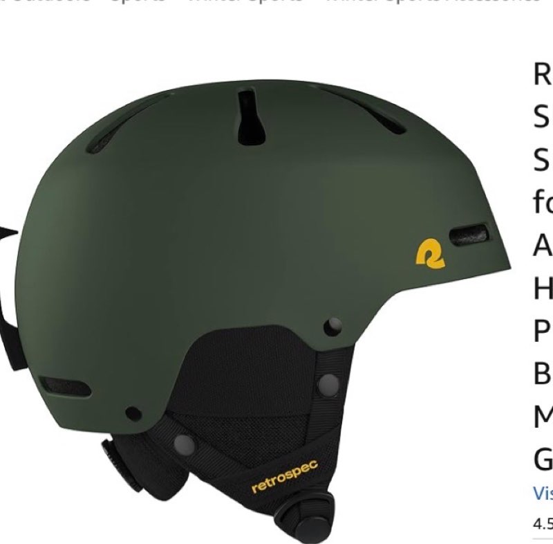 retrospec comstock ski & snowboard helmet for adults - durable abs shell, protective eps foam & 10 cooling vents - adjustable fit for men & women matte black small