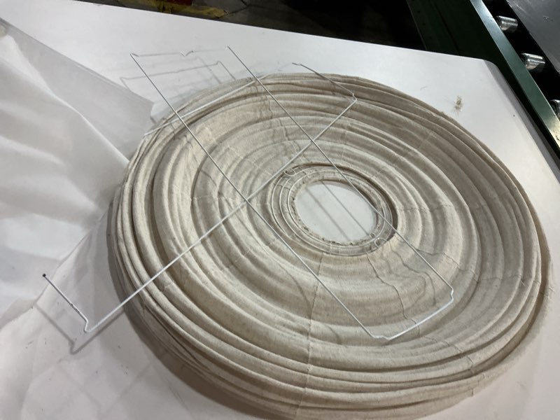 Condition photo showing As Is for Large Hanging Lamp shade 20INCH Round Linen Pendant Lamp shade Can replace paper lanterns Hanging Lantern Handmade Minimalist Decorations Suitable for Living room, Hallway Bedroom, and kitchen