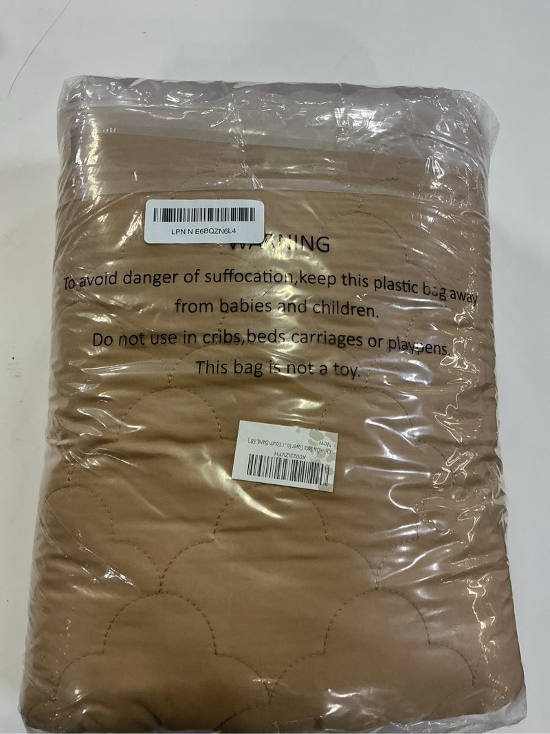 Condition photo showing New/Like New for chhkon sofa cover for dog with non-slip 100% waterproof quilted furniture protector sofa slipcovers for furniture sofa, pets for leather couch (sand, 68'') sand 68"