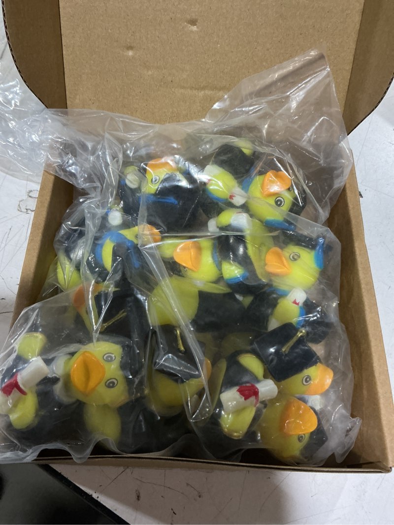 Condition photo showing New/Like New for lewtemi 12 pcs red graduation diploma rubber ducks 2026 grad rubber duck graduation duck bulk cake topper for student bathtub swimming pool theme party favors, 2.5 x 2.5 x 2 inch