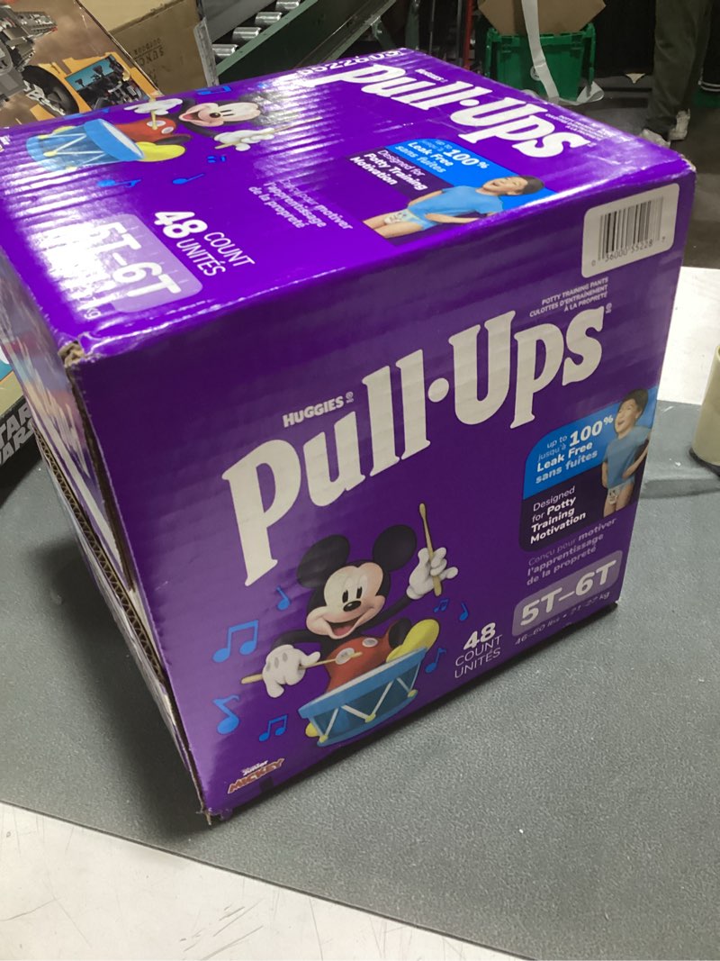 Condition photo showing New/Like New for pull-ups boys' potty training pants, size 5t-6t training underwear (46-60 lbs), 48 count 5t-6t 48