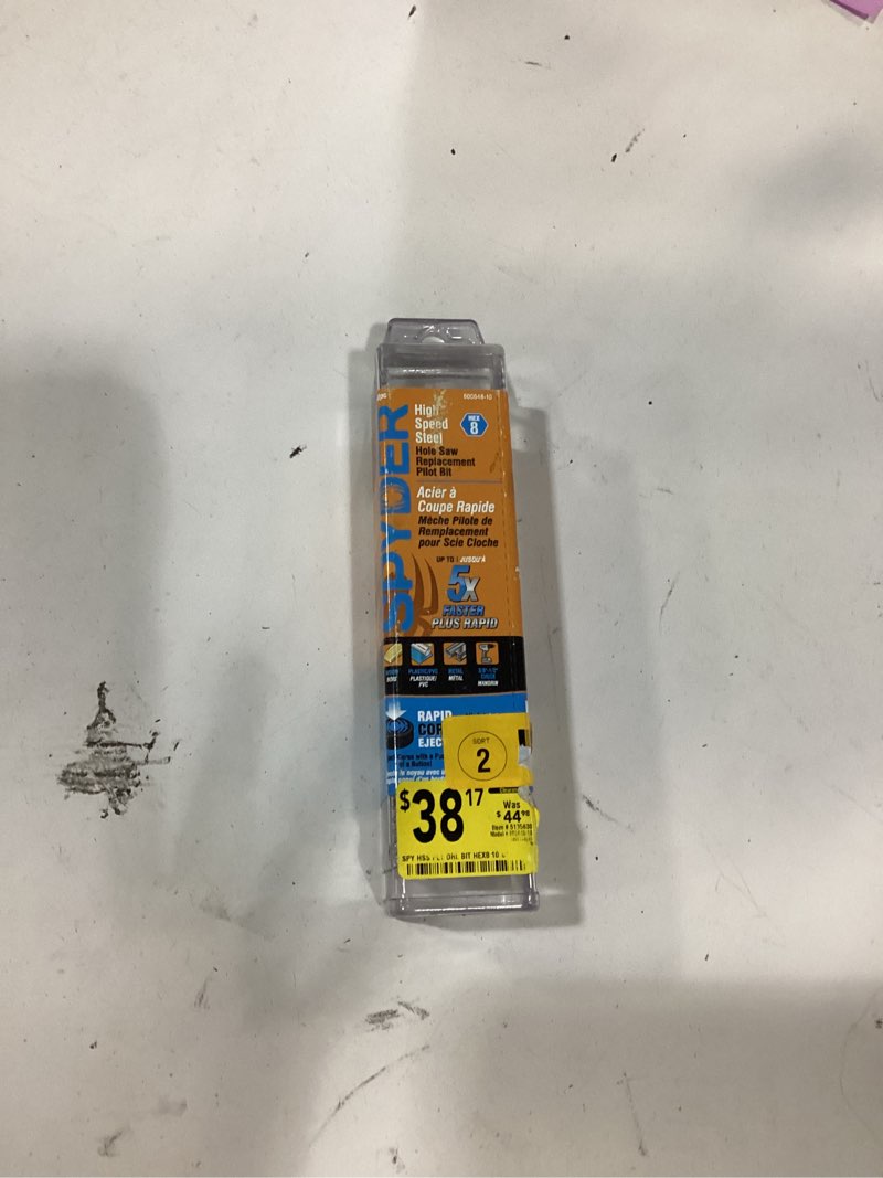Condition photo showing New/Like New for spyder 10-pack hex 8 1/4-in x 7-1/8-in hss hole saw pilot bit