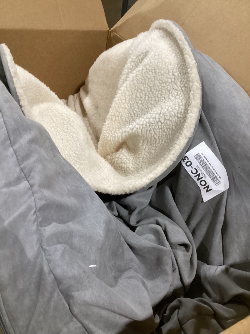 Condition photo showing Good Condition for pregnancy pillow, full body 57 inch maternity pillow with removable washable cover - sleep support for legs, back, neck, shoulder, hips, belly for pregnent women, black grey velvet cover black-grey velvet