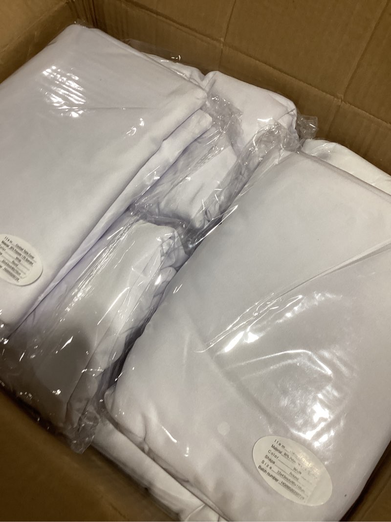 Condition photo showing Good Condition for 8 Packs Round Cocktail Table Skirt 32"x 43" Spandex Stretch Cocktail Tablecloth with Wavy Drapes, White Spandex Fitted High Top Table Covers for Wedding Bar Party Birthday Banquet Table