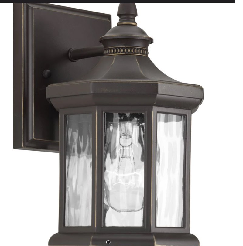 Enola Antique Bronze Water Glass Outdoor Wall Lantern