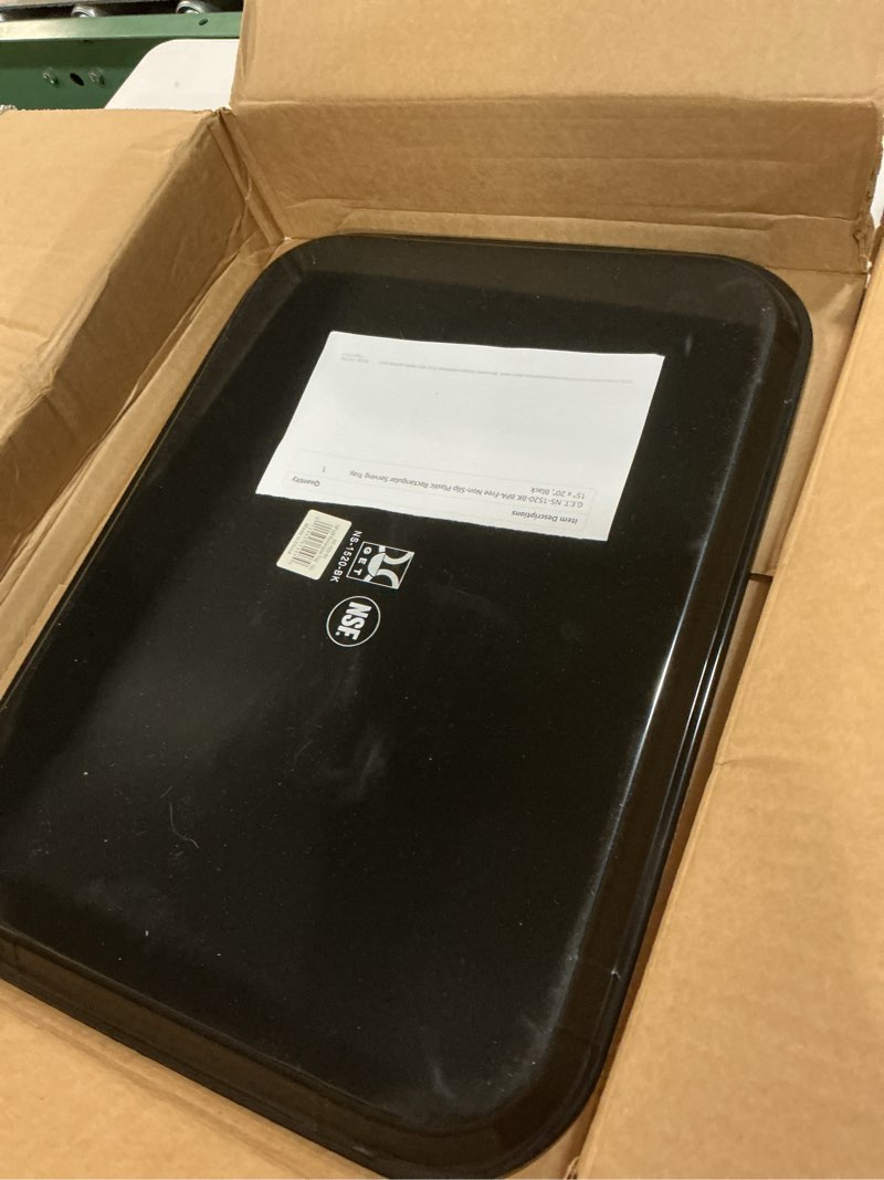 Condition photo showing Good Condition for g.e.t. ns-1520-bk bpa-free non-slip plastic rectangular serving tray, 15" x 20", black 15" x 20" rectangle black