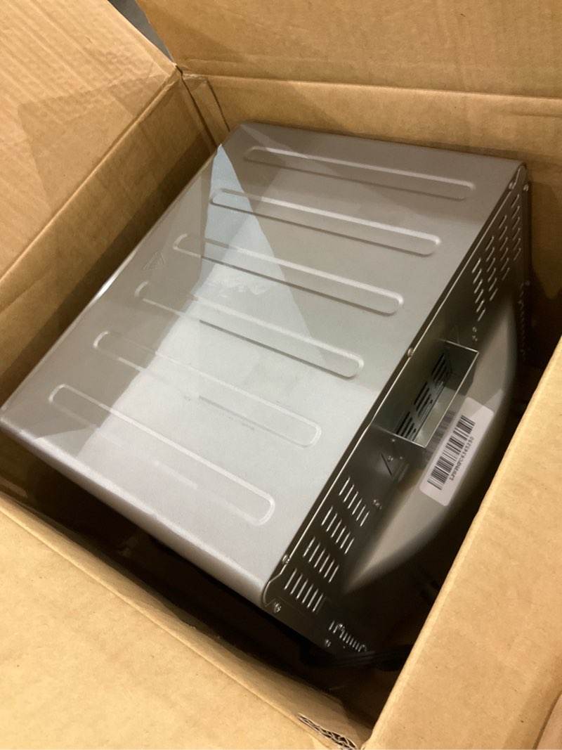 Condition photo showing As Is for BLACK+DECKER Crisp 'N Bake Air Fryer Toaster Oven Combo, 12 in 1 Countertop Convection Oven Cooks Food Fast, Fits a Whole Pizza or 6 Toast Slices, French Doors with Stainless Steel Finish