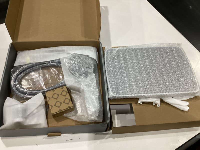 Condition photo showing New/Like New for rain shower head with handheld, high pressure chrome rainfall shower head | regaderas para shower,11.8" rectangular,shower head,dual shower head,bathroom decor,extension arm,5 spray mode