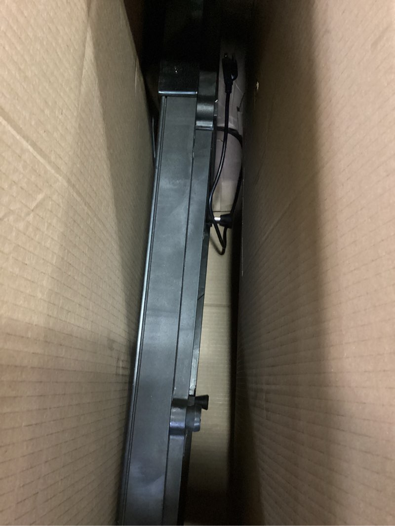 Condition photo showing As Is for walking treadmill pad with incline, walking 2.5hp for home and office, 265lbs weight capacity, treadmill with app & remote control, led display yellow