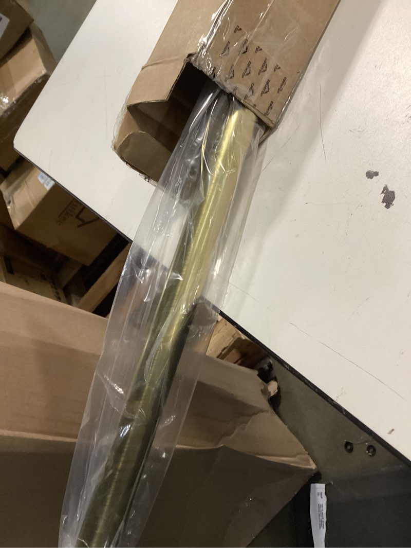 Condition photo showing As Is for shower curtain rod, 1" diameter heavy duty tension shower rod, non slip adjustable 28-74 inch no drilling shower curtain rods spring tension for bathroom, shower stall, no rust, chrome gold 28-74 inches gold