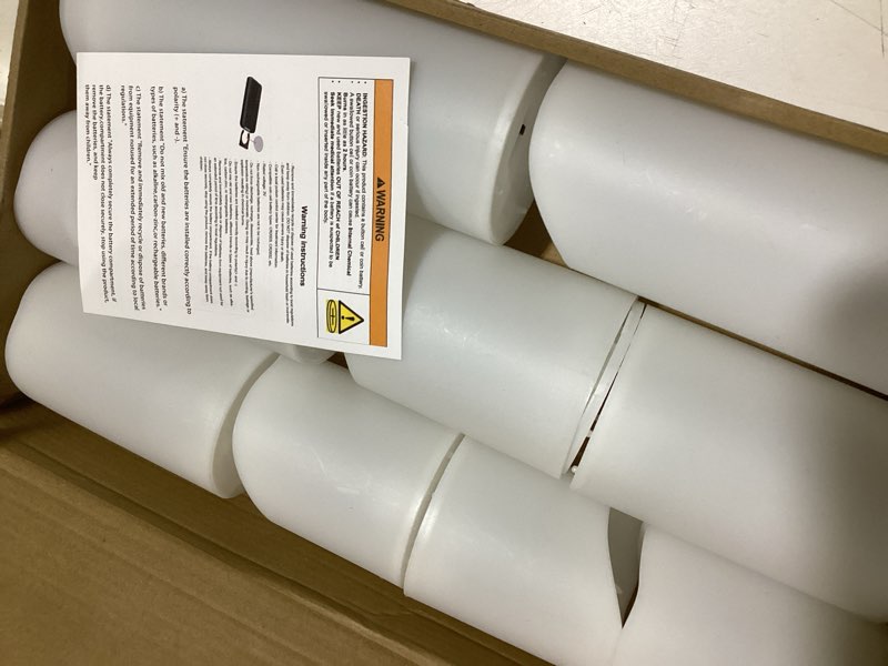 Condition photo showing Good Condition for flameless candles with remote, battery operated flickering flameless candles, led candles with timer 2/4/6/8h, with realistic led candles set of 9 (d3 x h 3" 4" 5" 6" 7") (white)