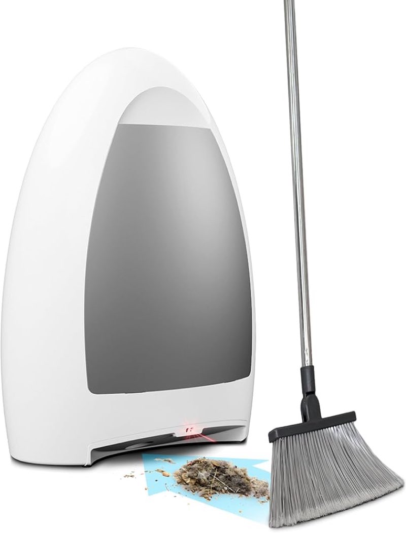 eyevac home touchless vacuum automatic dustpan - great for sweeping pet hair food dirt kitchen - ultra fast & powerful, no more bending down, bagless, corded, automatic sensors, 1000 watt (white)