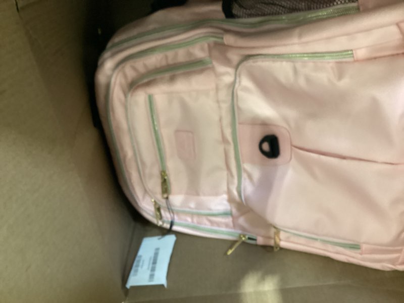 Condition photo showing Good Condition for matein pink rolling backpack, 18 inch womens roller laptop bag with 4 spinner wheels, water resistant wheeled backpack carry on luggage, extra large travel rolling suitcase bag pink 18 inch