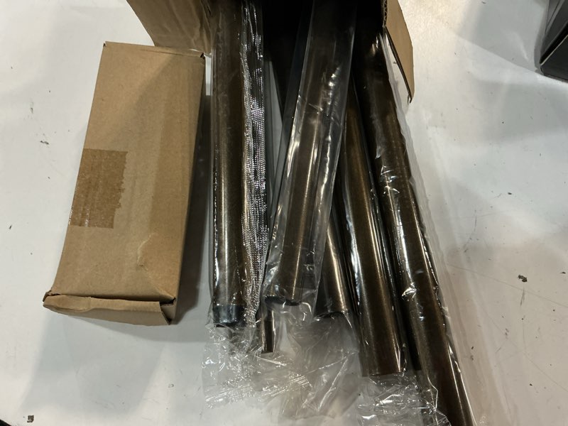 Condition photo showing New/Like New for tangwin bronze wrap around curtain rods 48 to 90 inch:blackout heavy duty adjustable window curtain rod for bedroom,industrial darkening curved french metal single drapery rods set easy install,brown 48-90" bronze
