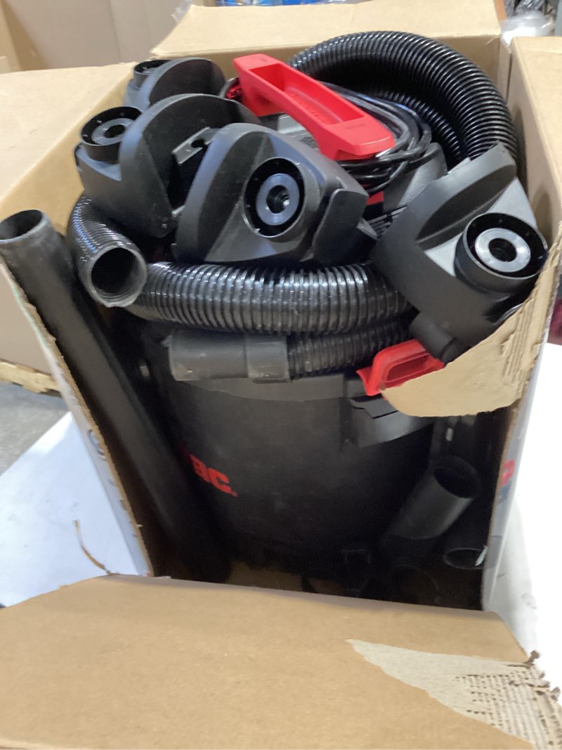 Condition photo showing As Is for shop-vac® 8 gallon wet/dry vacuum, 6.0 peak hp, stainless steel tank
