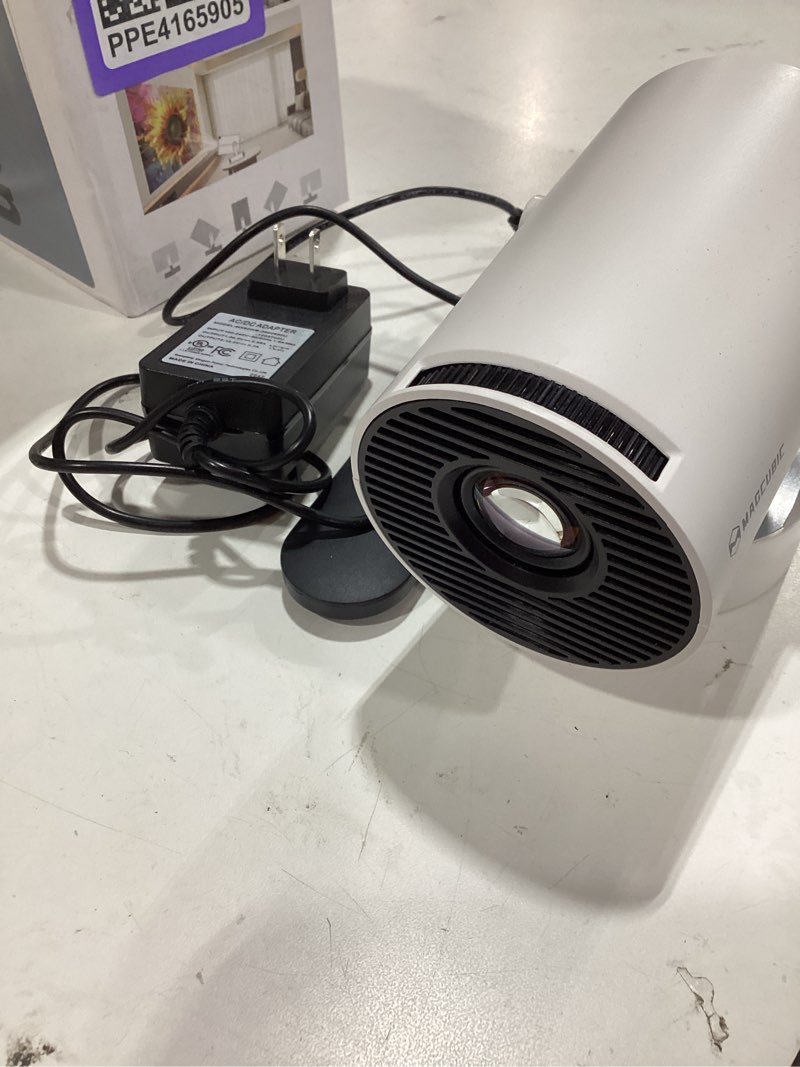 Condition photo showing Good Condition for magcubic mini projector with wifi 6 and bluetooth 5.4, portable projector 4k support, 5w soundbase speaker, auto vertical keystone 180°rotatable smart proyector for movie home outdoor white