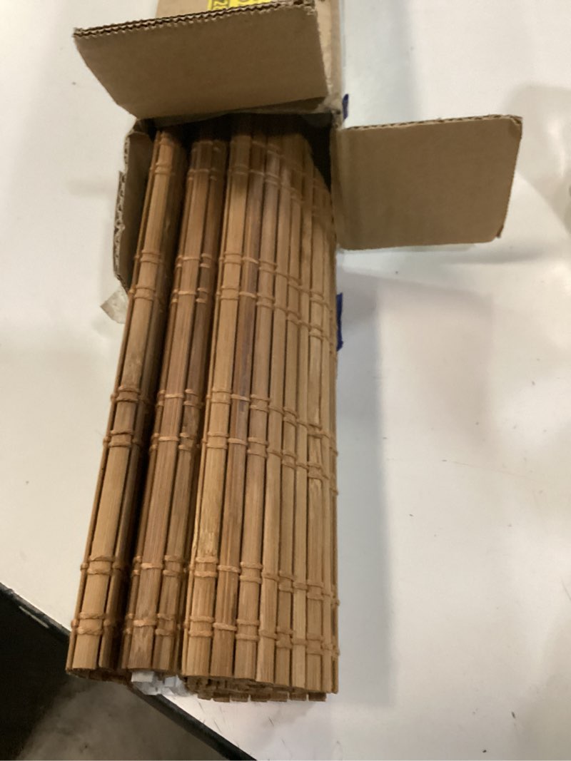 Condition photo showing Good Condition for LazBlinds No Tools No Drill Bamboo Roller Shades, Cordless Bamboo Blinds, Light Filtering Roll Up Blinds for Windows, French Door, Porch or Patio, 26'' W x 40'' H, Ceylon Light Russet Ceylon Light Russet 26'' W x 40'' H