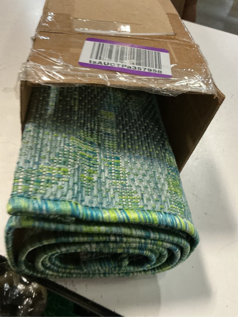 Condition photo showing Good Condition for jonathan y floral textured weave indoor outdoor area rug 4x6 cream/green, zinnia modern for backyard, patio, porch, easy-cleaning, high traffic, pet-friendly, non-shedding (smb110d-4) cream/green 3'11" x 6' (rectangular)