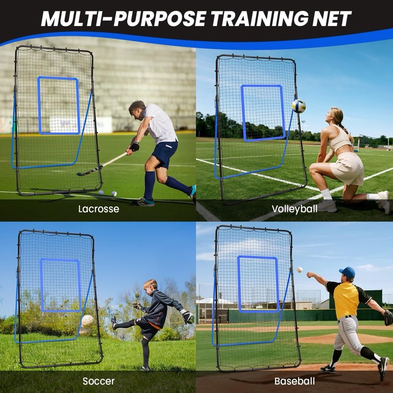 Blue BAGAIL Volleyball Rebounder Net 7x4 Ft, Bounce Back Training Equipment