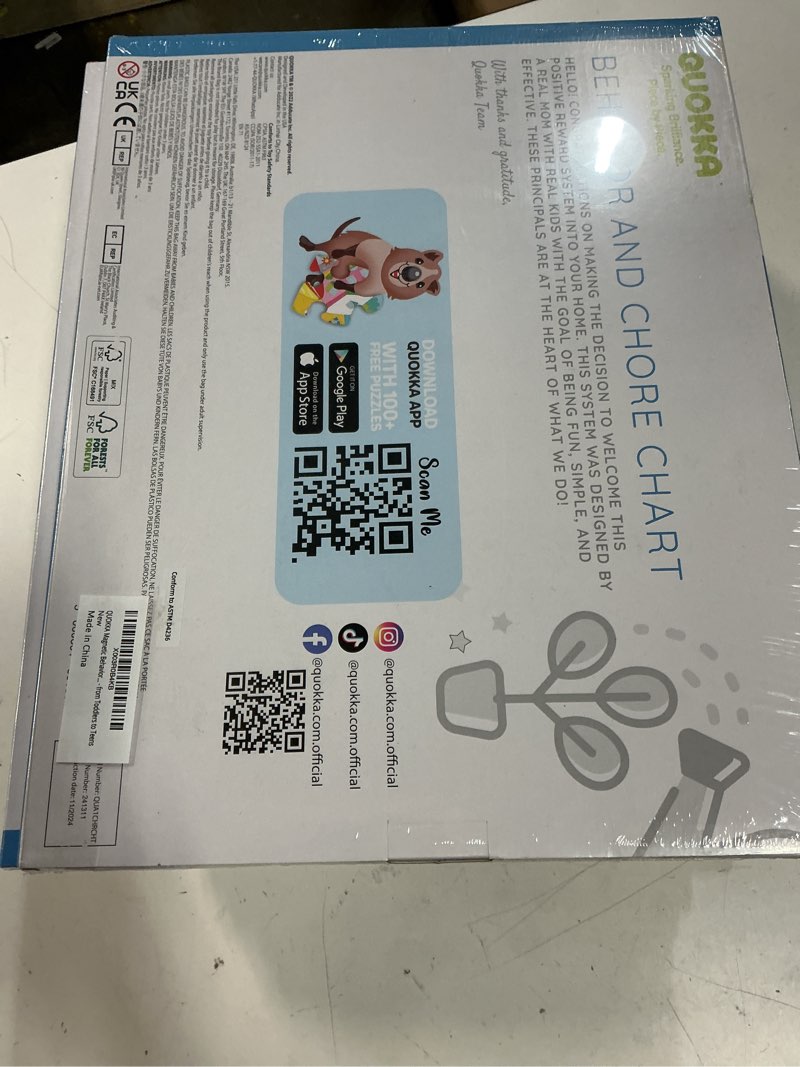 Condition photo showing New/Like New for quokka magnetic behavior chore chart for kids at home - gift reward visual schedule chart - dry and erase routine and responsibility - use 48 magnets & 49 stars - from toddlers to teens 1. original