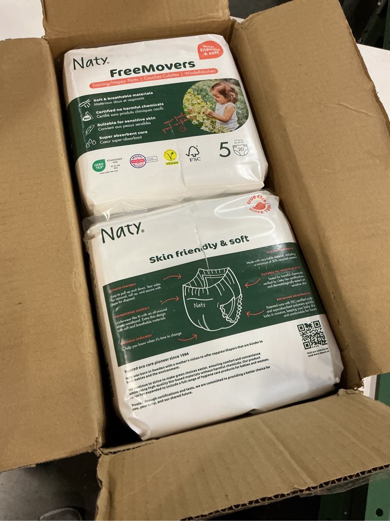 Condition photo showing New/Like New for Eco by Naty Pull-Ups Training Pants, 3T-4T (Size 5), Plant-Based and No Nasty Chemicals White, 80 Count Size 5 (80 Count)