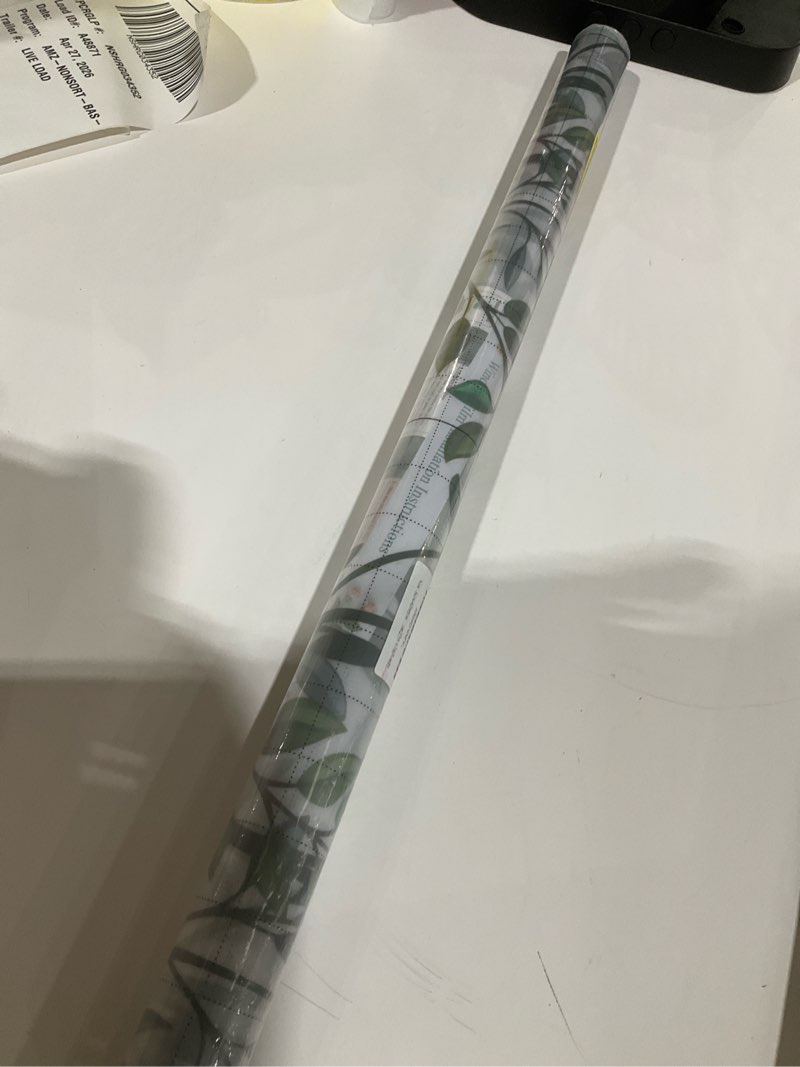 Condition photo showing New/Like New for non-adhesive stained glass window film decorative, static cling privacy window film (leaf rainbow,23.6 x 78.7 inch)