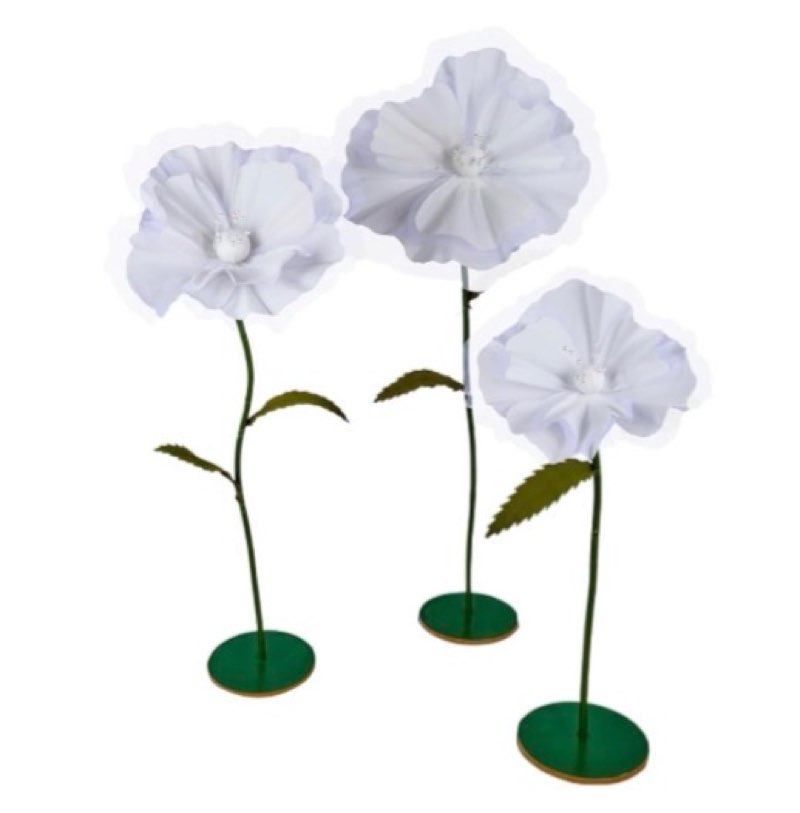 Giant Flowers for Decoration with Stand, Large Flowers for Decoration,Giant Flower(blue),Large Artificial Flower, Flores Gigantes para Decoracion?only Three Flower Heads?