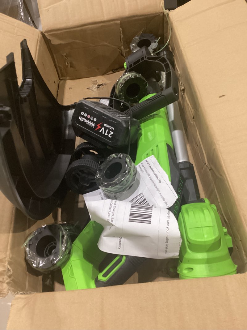 Condition photo showing Good Condition for 15" electric weed wacker cordless?2x3.0ah battery powered, auto line feed | weed eater string trimmer, grass cutter lawn edger tool lightweight for yard, farm and garden landscaping