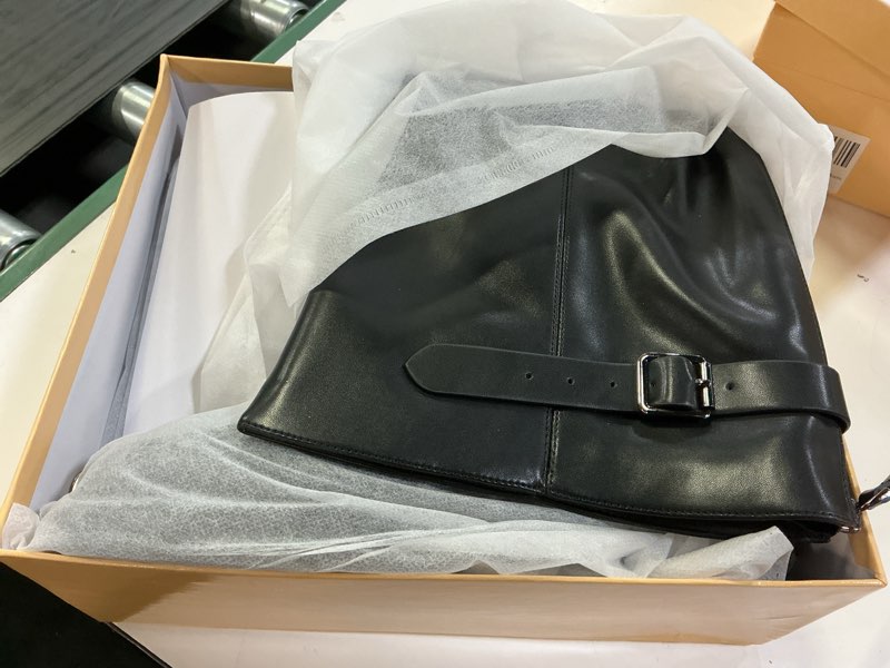 Condition photo showing New/Like New for women's knee high boots chunky heel square toe tall boots for women low heel back zipper boots size 11 black