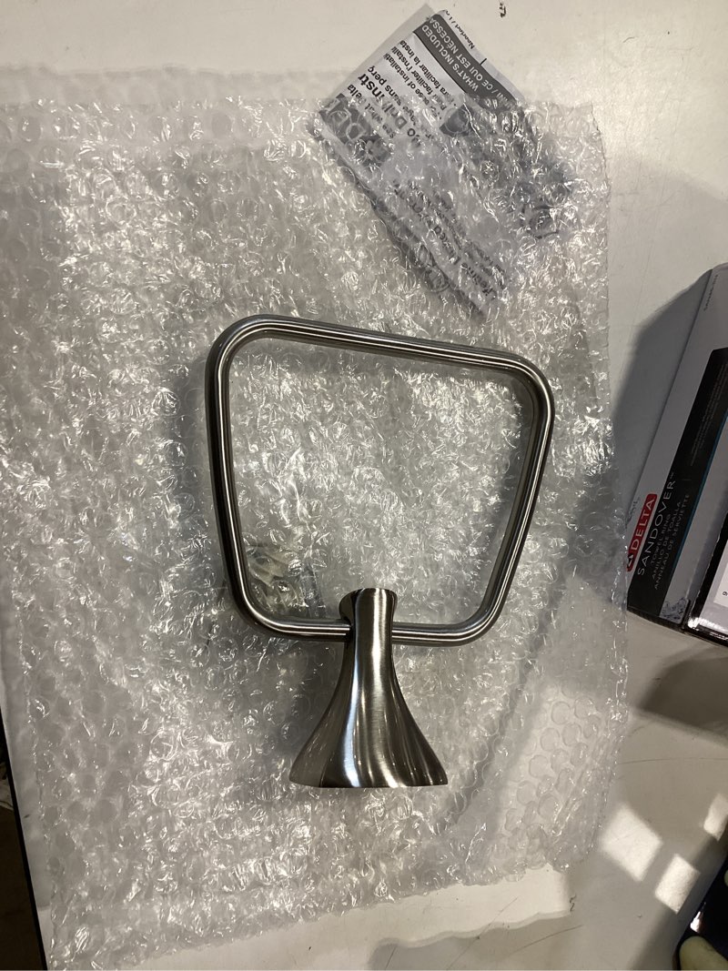 Condition photo showing Good Condition for delta bath san46-bn sandover towel ring brushed nickel finish