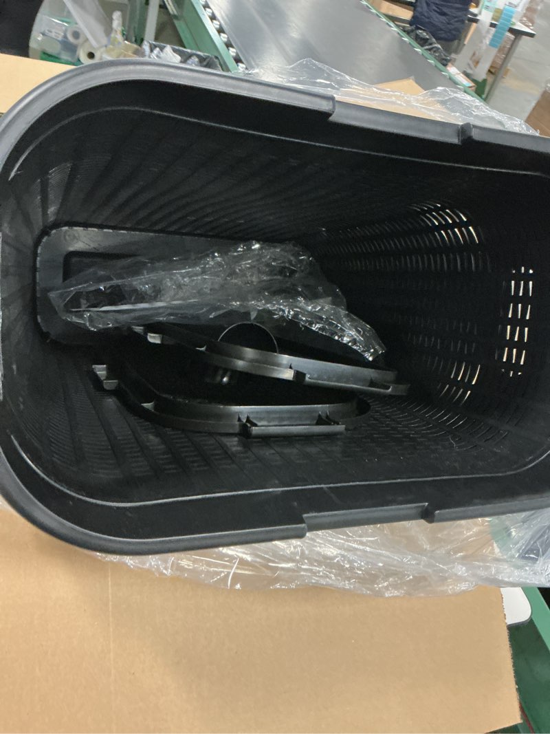 Condition photo showing New/Like New for Mind Reader Slim Laundry Hamper with Lid, 40L Clothes Basket, Premium Wicker Design, Plastic, Set of 2, Black